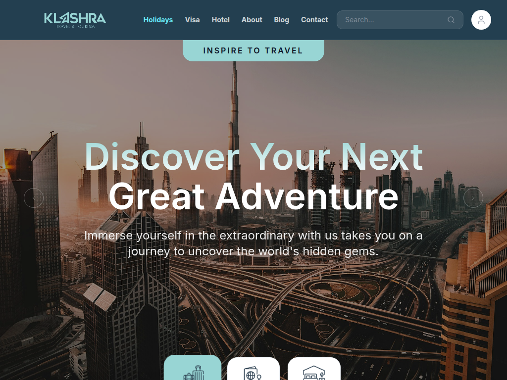 Klashra Travel & Tourism - Custom Software Design project built by Muhammed Ajmal P